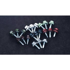   Csavar lem.  antracit RAL 7016  htf. önf. alátéttel  fémhez  4,8x19